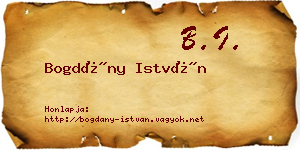 Bogdány István névjegykártya